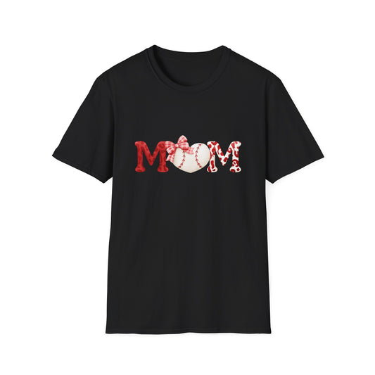Mom Baseball Tee – 'MOM' Heart Baseball Graphic Mother's Day Shirt