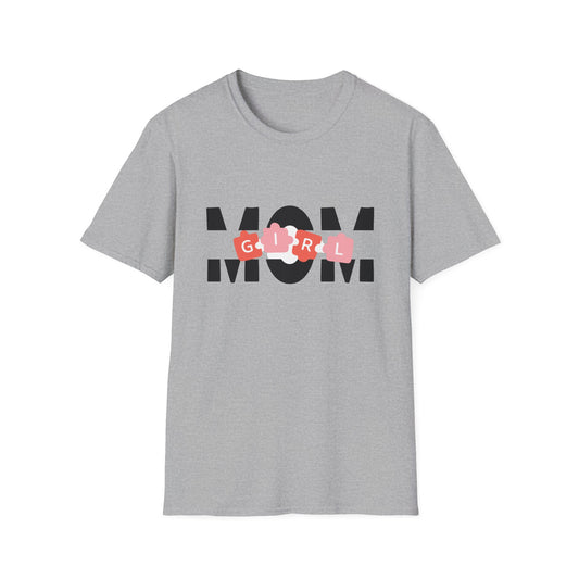 Mom GIRL Graphic Tee — Pink Flower Letters Motherhood Gift