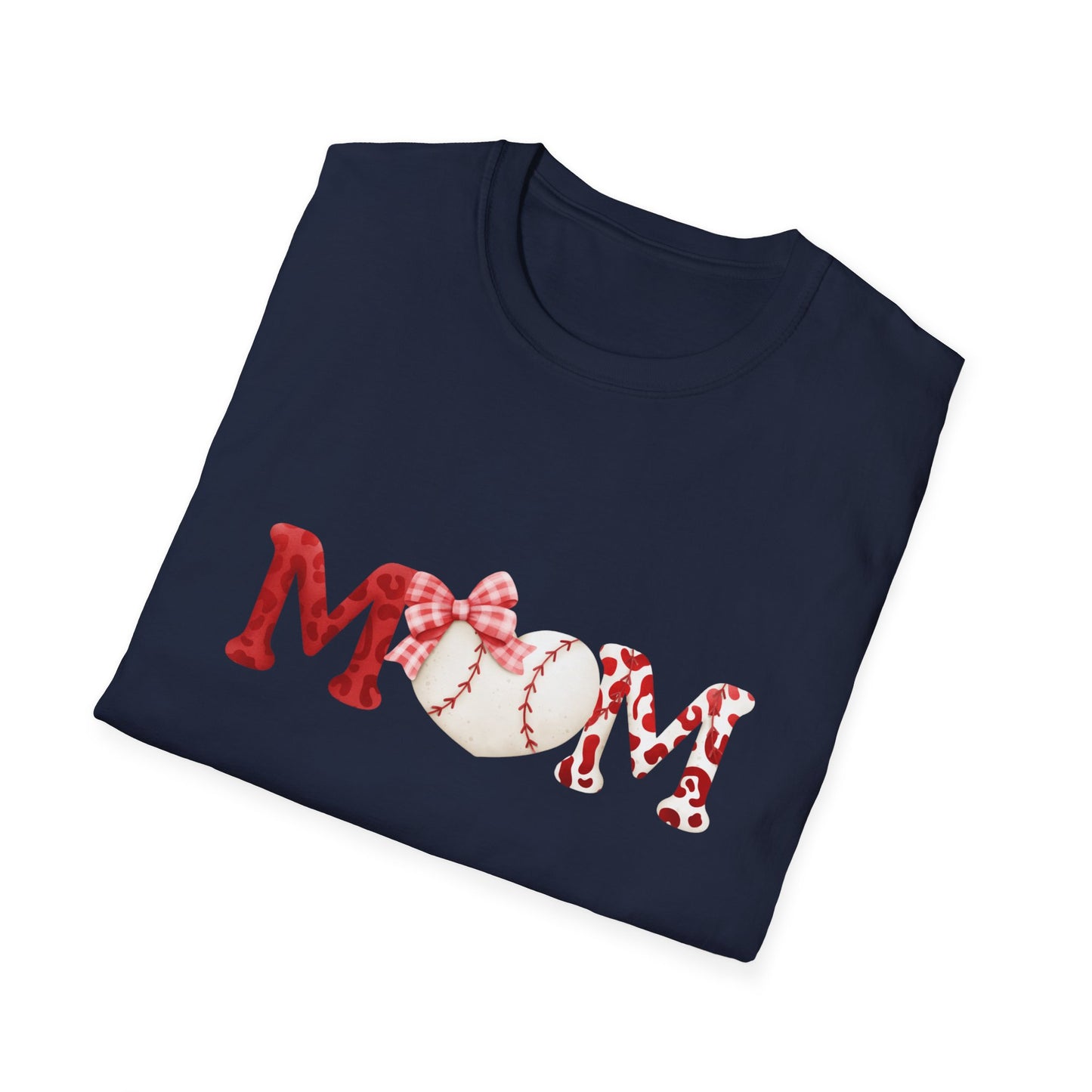 Mom Baseball Tee – 'MOM' Heart Baseball Graphic Mother's Day Shirt