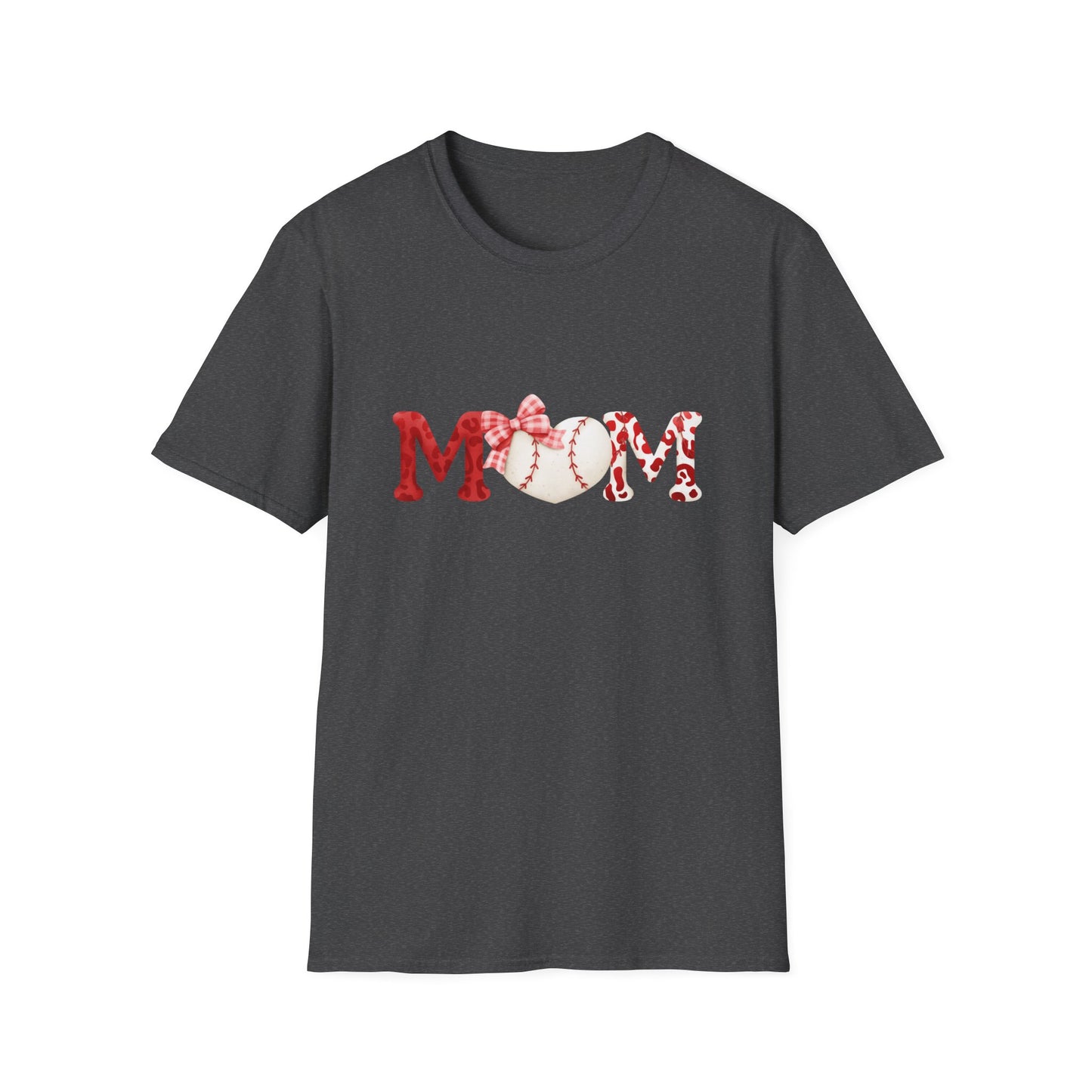 Mom Baseball Tee – 'MOM' Heart Baseball Graphic Mother's Day Shirt