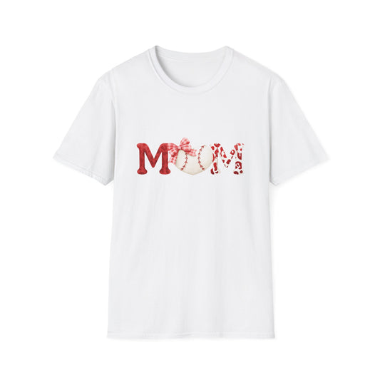 Mom Baseball Tee – 'MOM' Heart Baseball Graphic Mother's Day Shirt