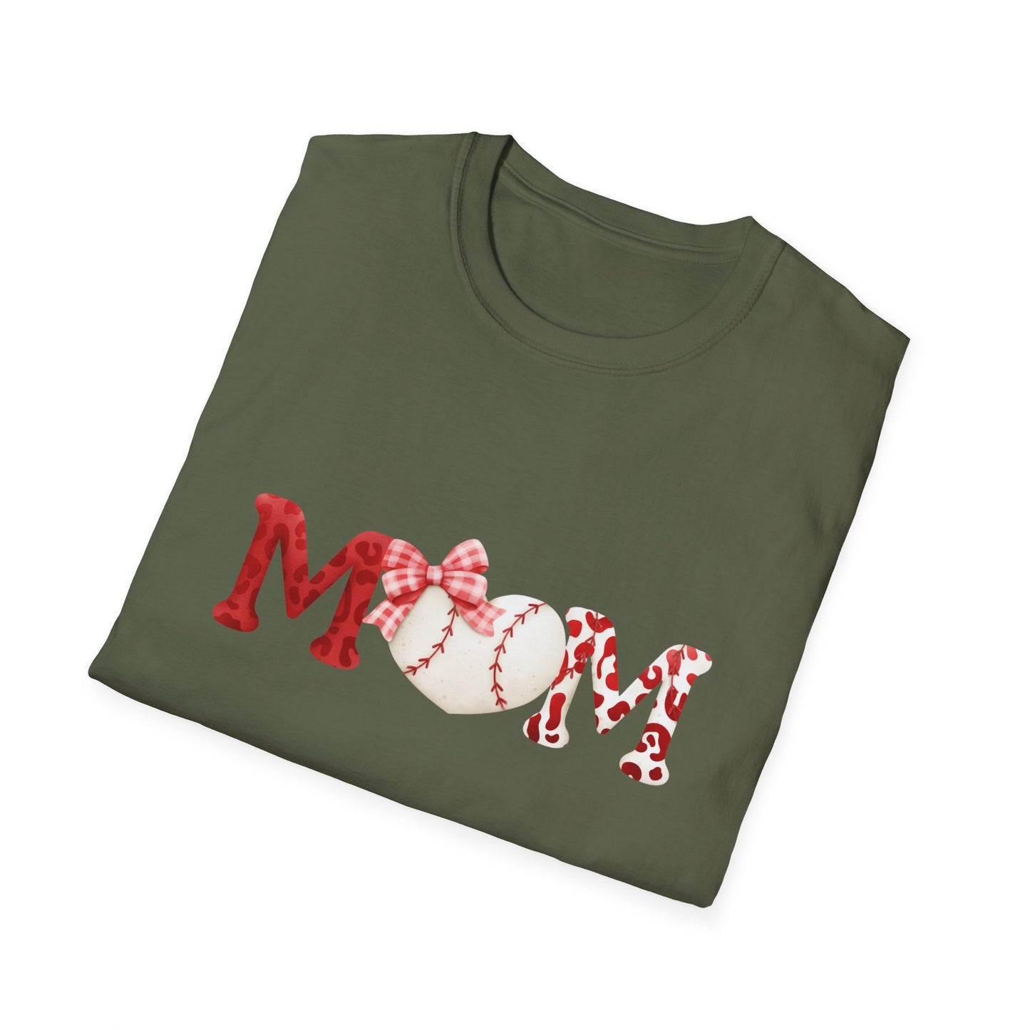 Mom Baseball Tee – 'MOM' Heart Baseball Graphic Mother's Day Shirt