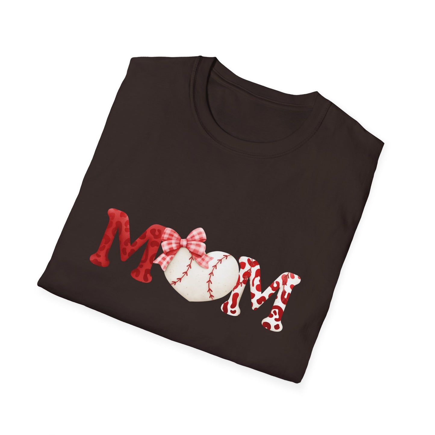 Mom Baseball Tee – 'MOM' Heart Baseball Graphic Mother's Day Shirt