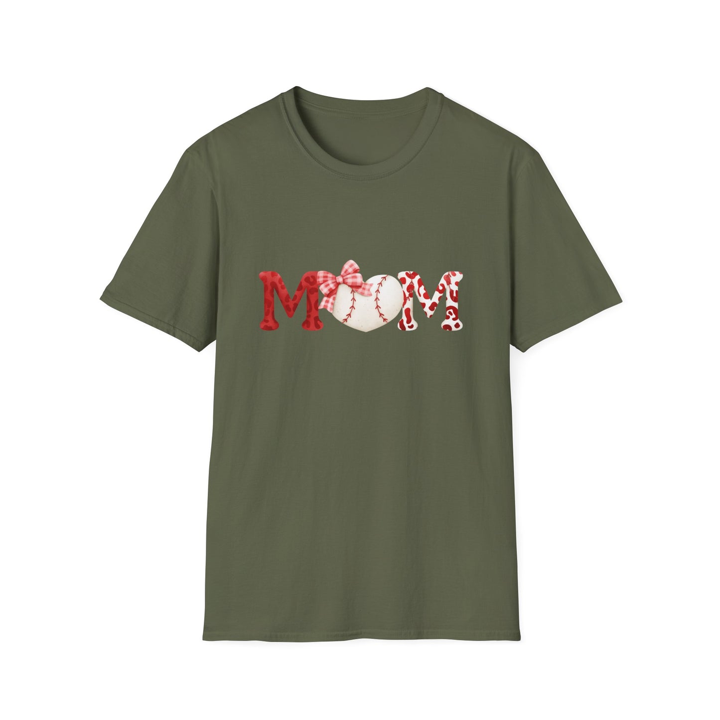 Mom Baseball Tee – 'MOM' Heart Baseball Graphic Mother's Day Shirt