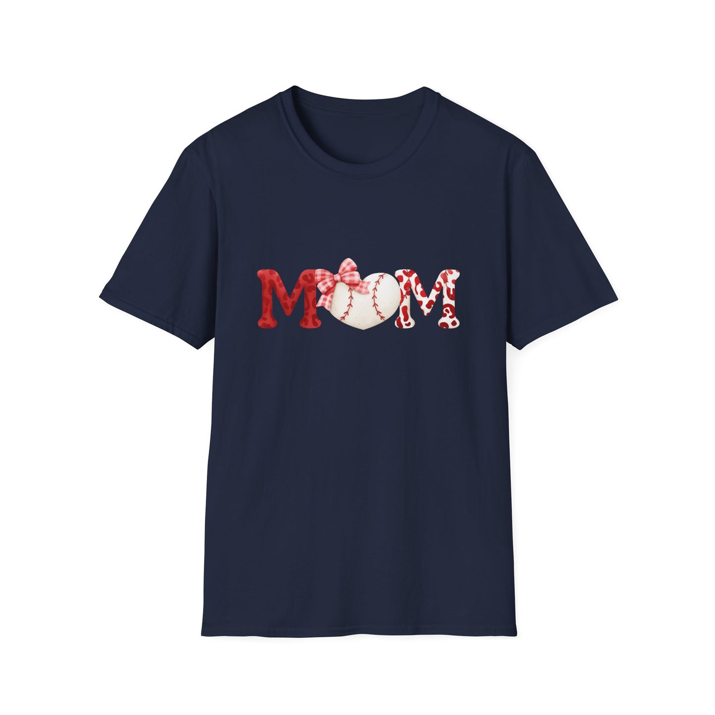 Mom Baseball Tee – 'MOM' Heart Baseball Graphic Mother's Day Shirt
